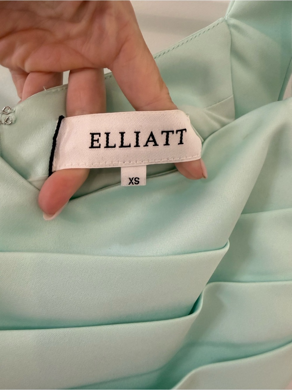 Elliatt Mint Green Pleated Bodice Asymmetric Mini Dress - Picture 6 of 7